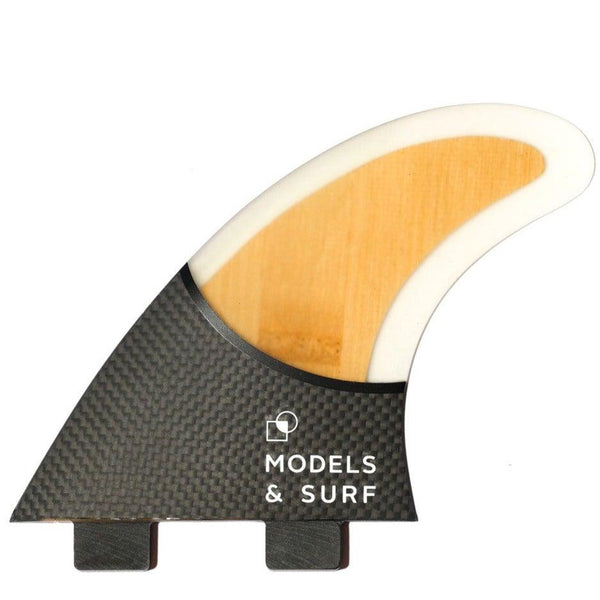 Load image into Gallery viewer, Surfboard Fins - The Hybrid - Thruster / Carbon-Light Wood - Models and Surf
 Load image into Gallery viewer, Surfboard Fins - The Hybrid - Thruster / Carbon-Light Wood - Models and Surf