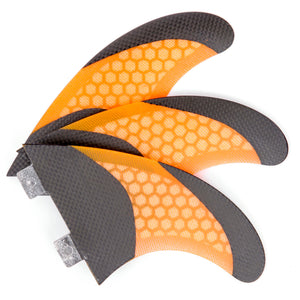 FCS Fins Thruster - Bondi Beach Surf Fins - Carbon Fiber Fins G7 Orange 9