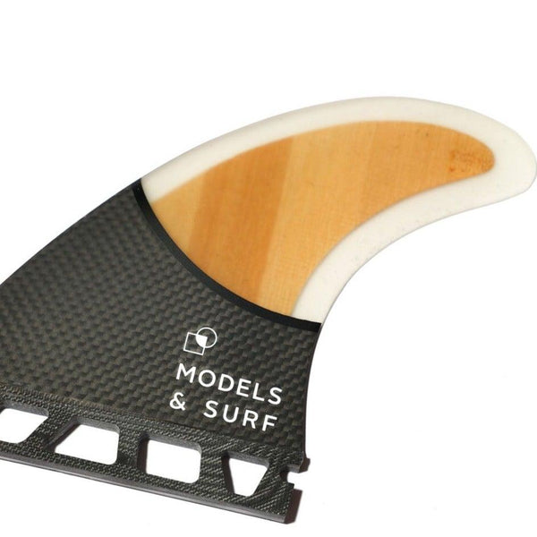 Load image into Gallery viewer, Compatible Future Fins - The Hybrid - Thruster / Carbon-Light Wood - Models and Surf
