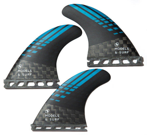 Load image into Gallery viewer, Compatible Future Fins - The Racing - Thruster / Carbon Fibre - Models and Surf
