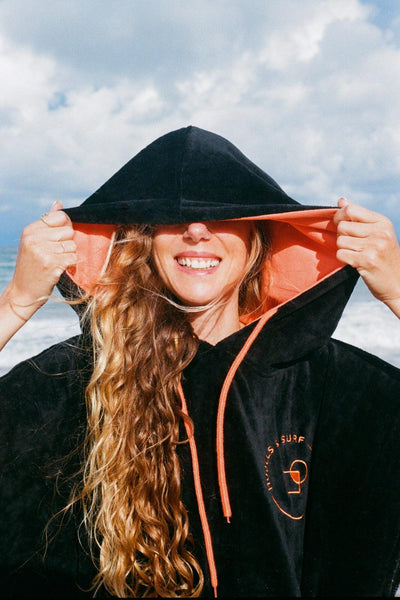 Load image into Gallery viewer, M&amp;S Hooded Surf Towel - Wetsuit Changing Poncho - Velvet / Terry Cotton - Models and Surf

